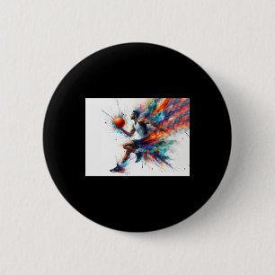 Basketball Player 2 6 Cm Round Badge