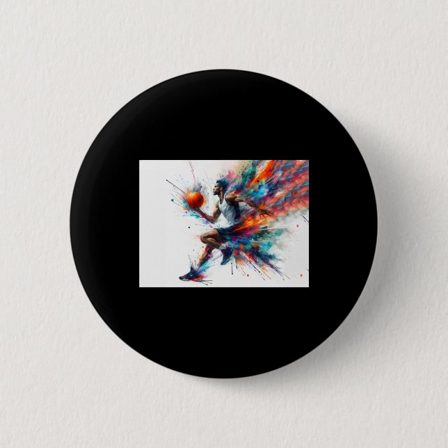 Basketball Player 2  6 Cm Round Badge (Front)