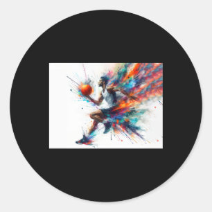 Basketball Player 2 Classic Round Sticker