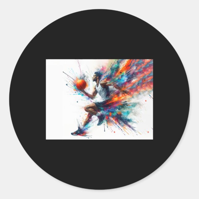Basketball Player 2  Classic Round Sticker (Front)