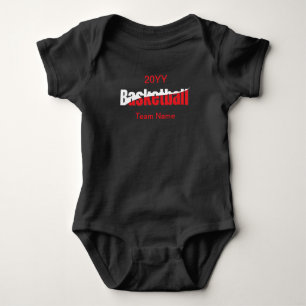 Basketball Player Abstract Swish - Word Art Baby Bodysuit