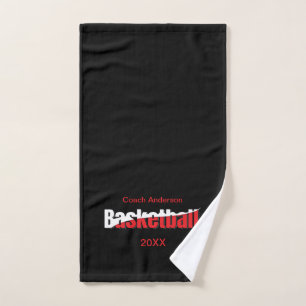 Basketball Player Abstract Swish - Word Art Hand Towel