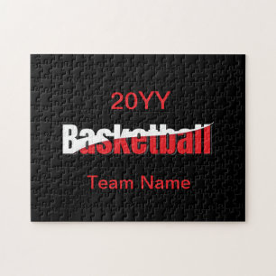 Basketball Player Abstract Swish - Word Art Jigsaw Puzzle