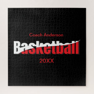Basketball Player Abstract Swish - Word Art Jigsaw Puzzle