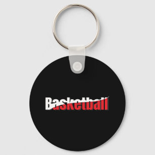 Basketball Player Abstract Swish - Word Art Key Ring