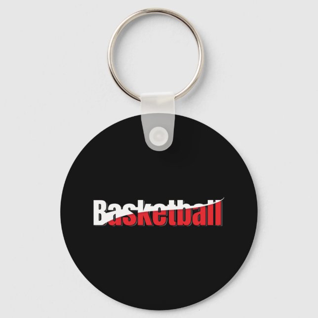 Basketball Player Abstract Swish - Word Art Key Ring (Front)