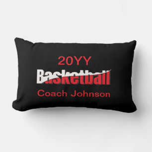 Basketball Player Abstract Swish - Word Art Lumbar Cushion