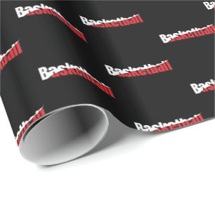 Basketball Player Abstract Swish - Word Art Wrapping Paper