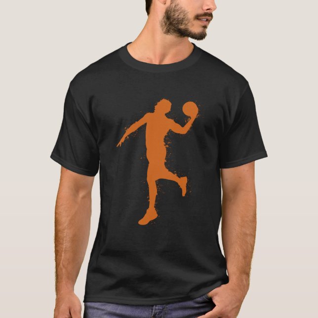 Basketball Player - Abstract Watercolor Style T-Shirt (Front)