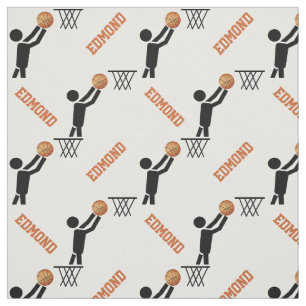 Basketball player and your name personalised fabric