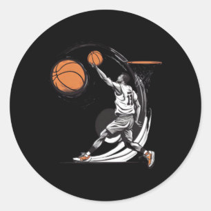 Basketball Player Art 1 Classic Round Sticker