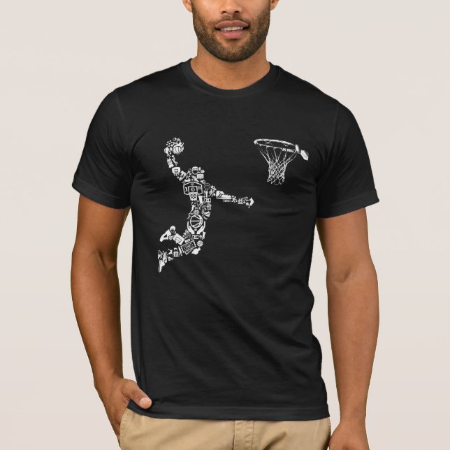 Basketball Player Athlete Dunk Art Sportsman T-Shirt (Front)