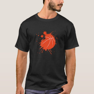 Basketball Player Ball Paint Design Sports Fan Men T-Shirt