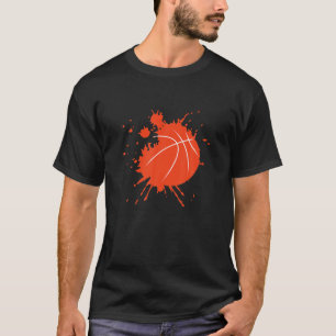 Basketball Player Ball Paint Design Sports Fan Men T-Shirt