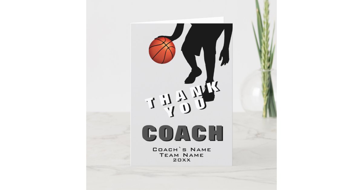 Basketball Player Basketball Coach Thank You Card | Zazzle