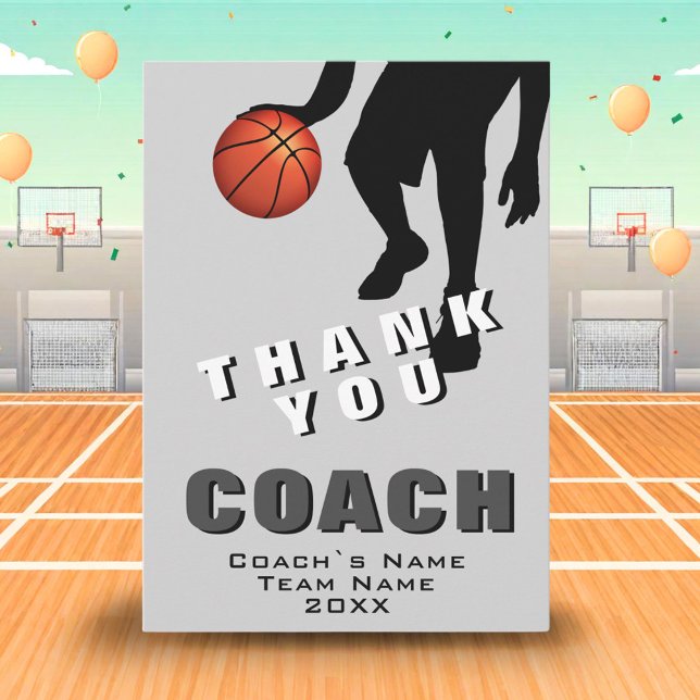 Basketball Player Basketball Coach Thank You Card (Creator Uploaded)