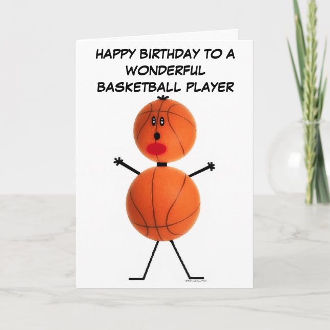 Basketball Player Birthday Card (Front)