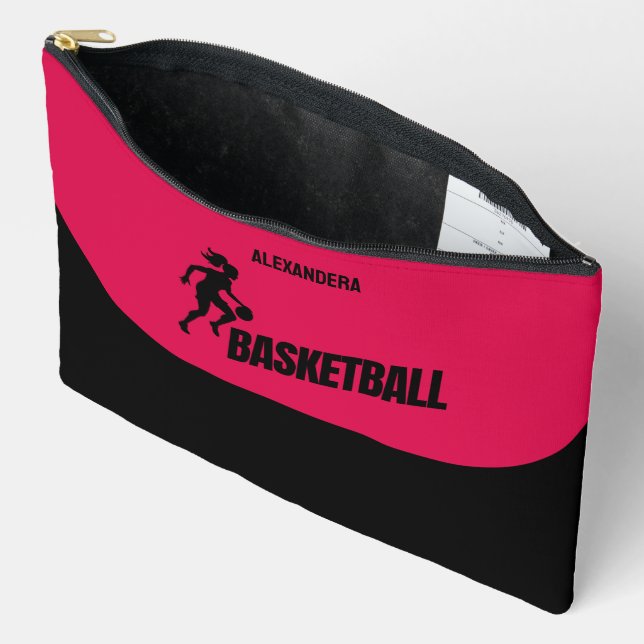 Basketball Player, Birthday Gift, Basketball Girl Accessory Pouch (Open)