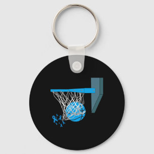 Basketball Player Blue Ribbon Diabetes Awareness S Key Ring