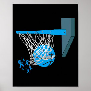 Basketball Player Blue Ribbon Diabetes Awareness S Poster