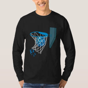 Basketball Player Blue Ribbon Diabetes Awareness S T-Shirt