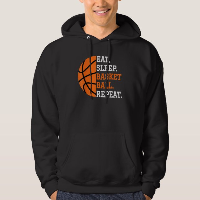 Basketball Player Boy Eat Sleep Basketball Repeat  Hoodie (Front)