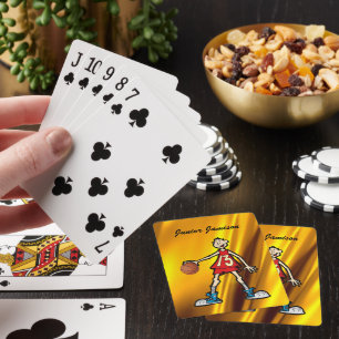 Basketball Player Caricature and ball Personalise Playing Cards