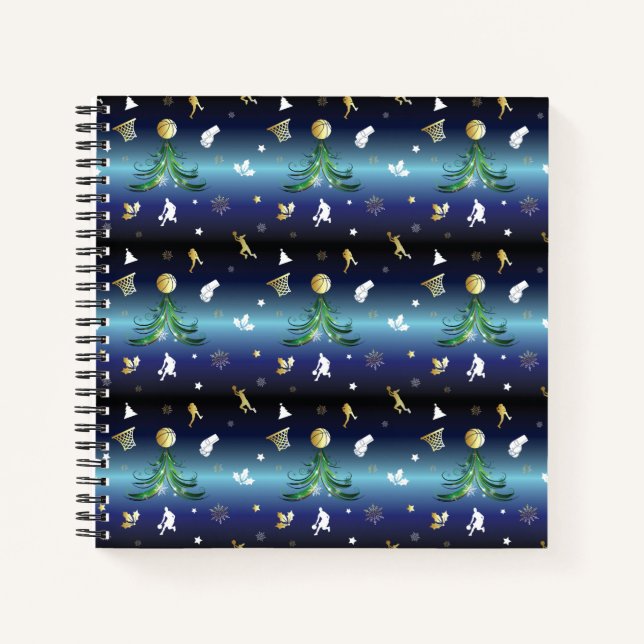 Basketball Player Christmas Tree Notebook (Front)
