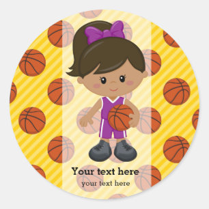 Basketball player classic round sticker