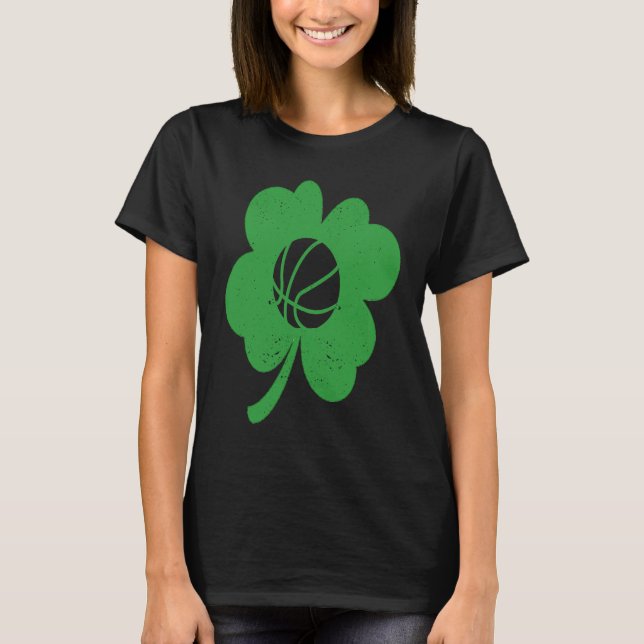Basketball Player Coach Shamrock St Patricks Day I T-Shirt (Front)