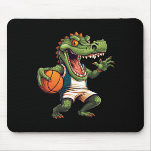 Basketball Player Crocodile Mouse Pad