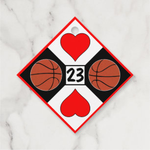 Basketball Player Custom Jersey Number Cute Party Favour Tags