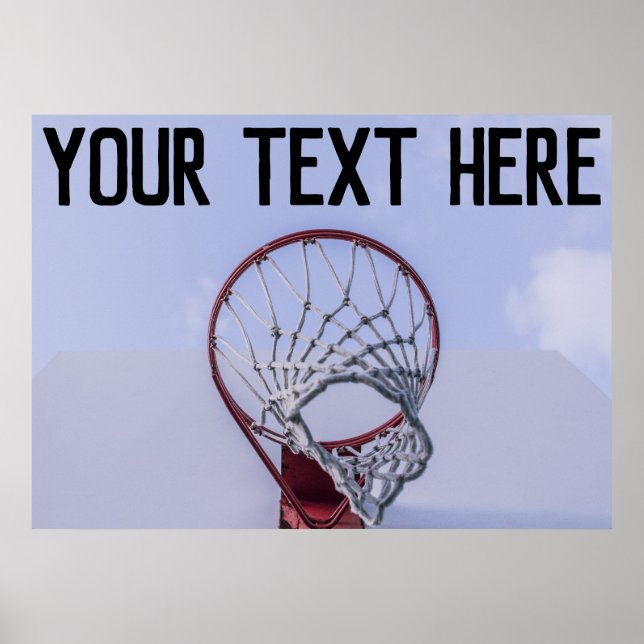 Basketball Player Custom Name or Text Sports Poster (Front)