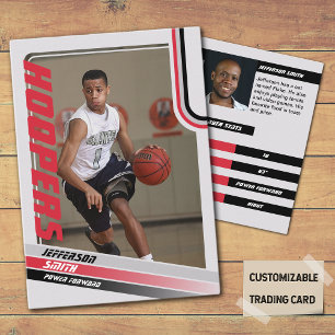 Basketball Player Custom Trading Card In Black Red