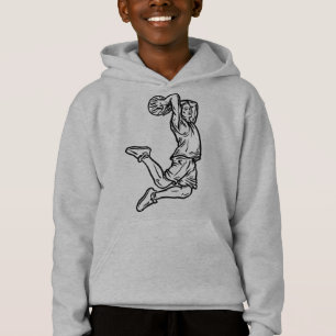 Basketball Player Doing Slam Dunk Dark Design