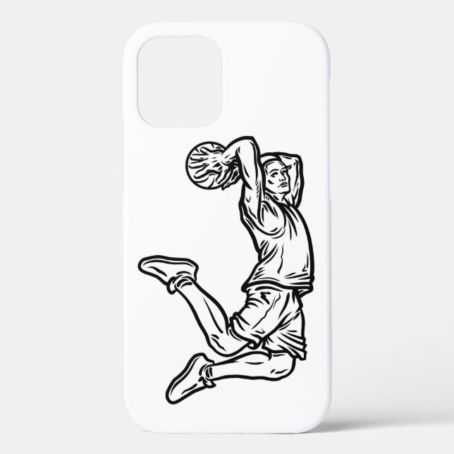 Basketball Player Doing Slam Dunk Dark Design Case-Mate iPhone Case (Back)