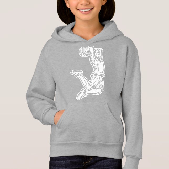 Basketball Player Doing Slam Dunk Light Design (Front)