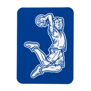 Basketball Player Doing Slam Dunk Light Design Magnet