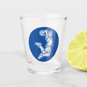 Basketball Player Doing Slam Dunk Light Design Shot Glass