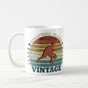 Basketball player dribbling coffee mug
