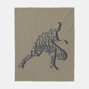 Basketball player dribbling fleece blanket