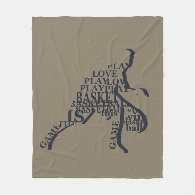 Basketball player dribbling  fleece blanket (Front)