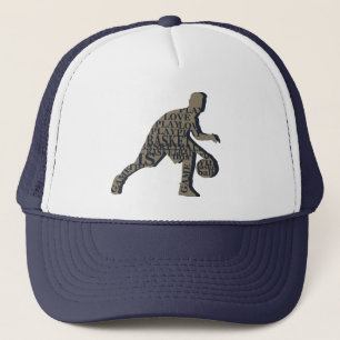 Basketball player dribbling trucker hat