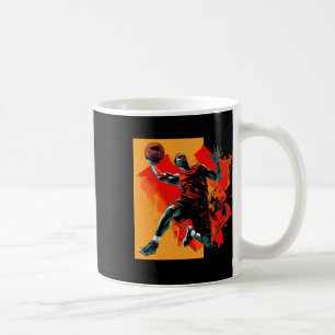 Basketball Player Dunking Basket  Coffee Mug