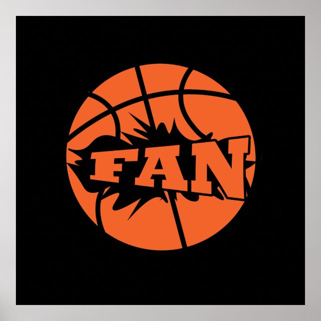Basketball player fan orange ball poster (Front)