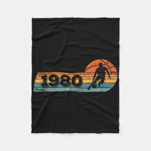 Basketball-player Game Vintage Born 1980 Birthday Fleece Blanket