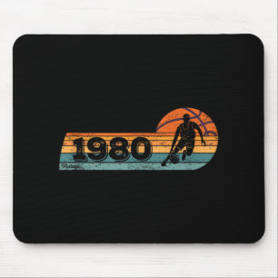 Basketball-player Game Vintage Born 1980 Birthday  Mouse Pad