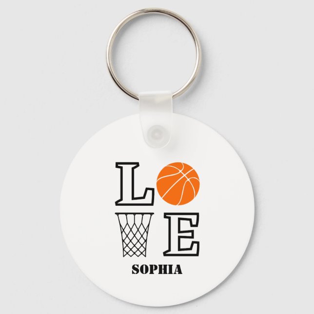Basketball Player Girl, Basketball Girl  Birthday Key Ring (Front)