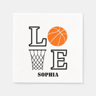 Basketball Player Girl, Basketball Girl Birthday Napkin