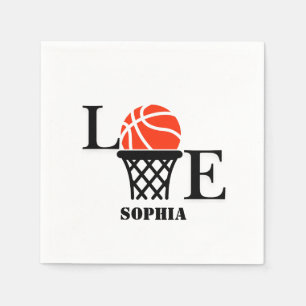 Basketball Player Girl, Basketball Girl Birthday Napkin